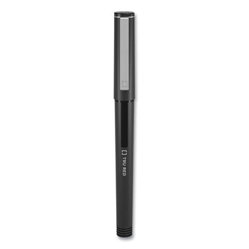 TRU RED™ Roller Ball Pen, Stick, Fine 0.5 Mm Needle Tip, Black Ink, Black Barrel, Dozen freeshipping - TVN Wholesale
